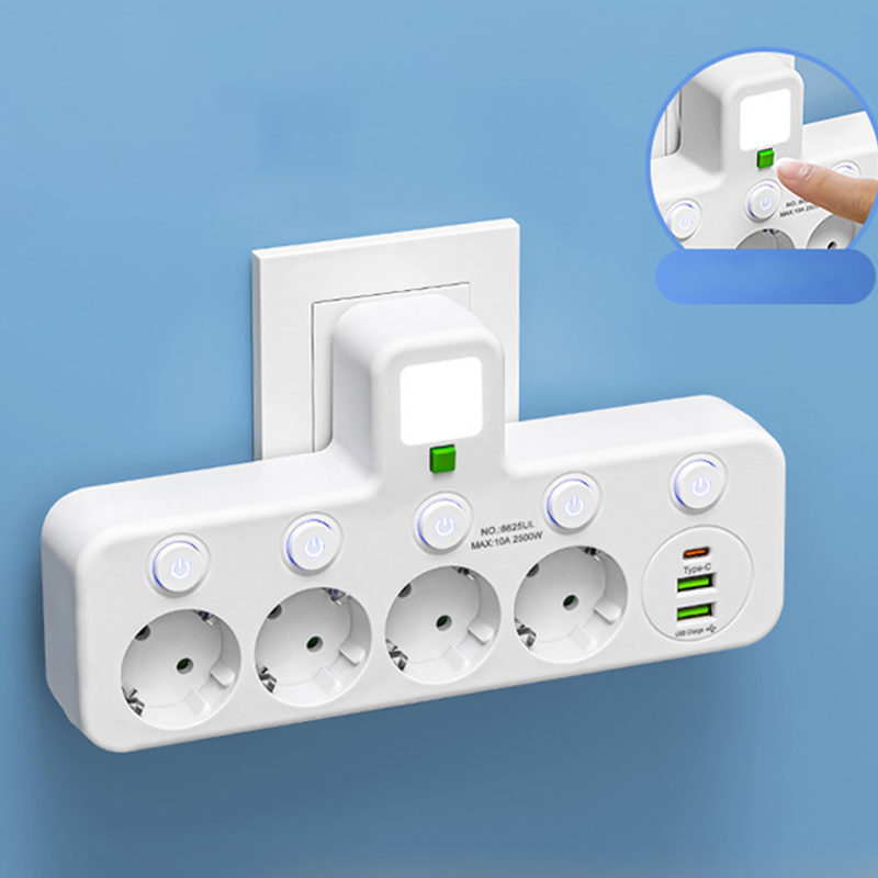 PowerHub Pro™ – Smart stikdåse med USB & natlys