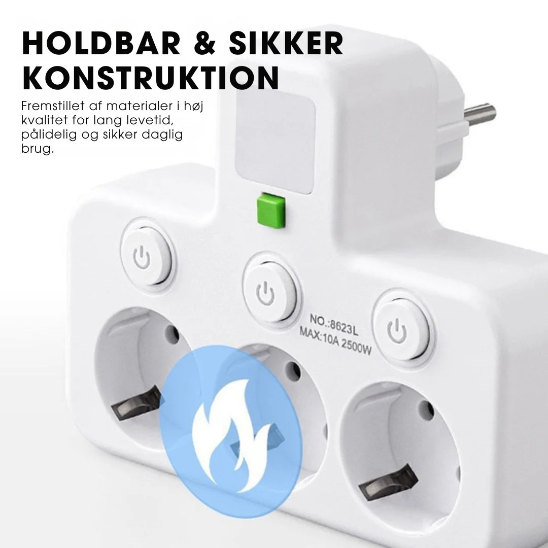 PowerHub Pro™ – Smart stikdåse med USB & natlys